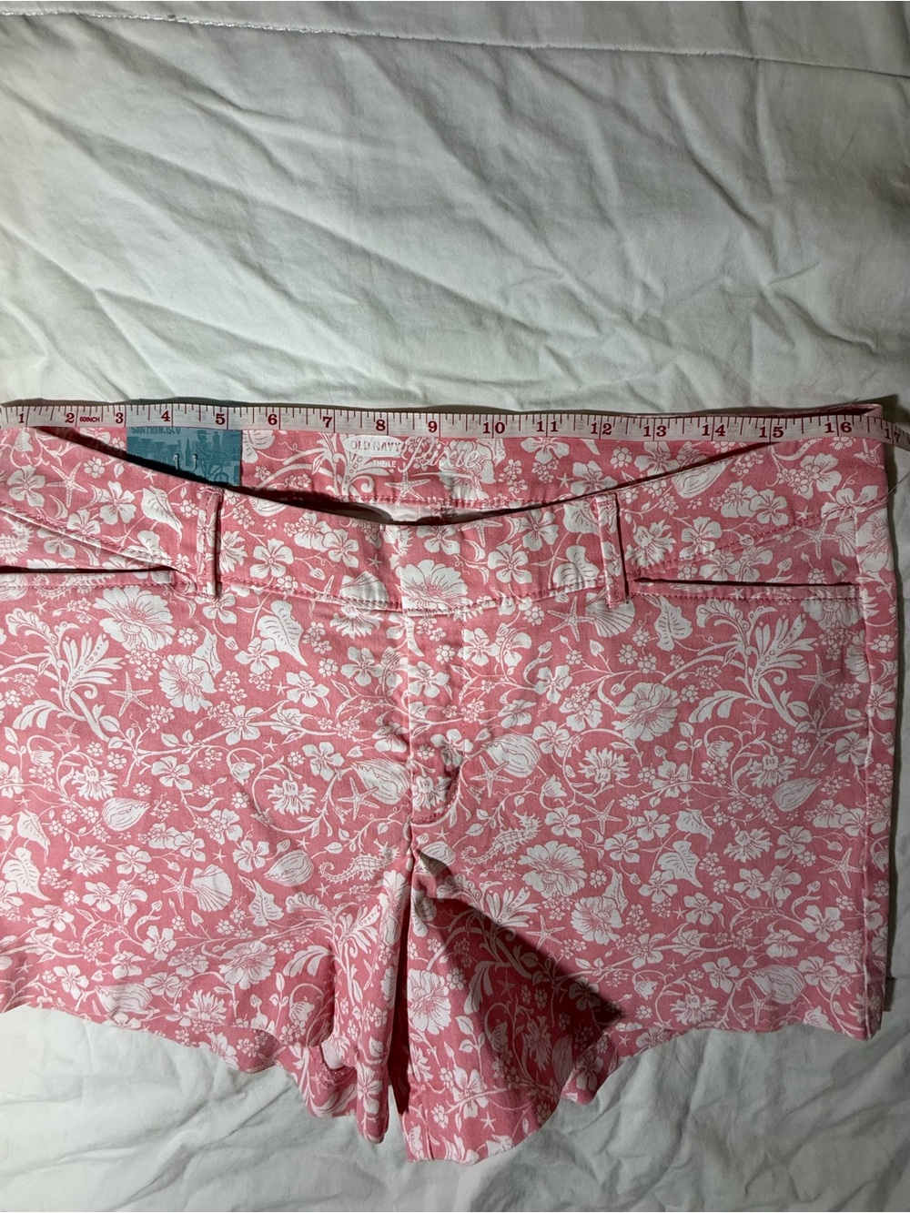 Old Navy Pink Floral Print Cotton Blend Shorts